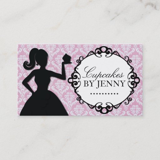 Customizable Classy Cupcake Silhouette Business Cards
