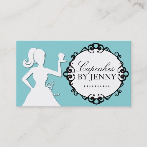 Classy Cupcake Silhouette Business Cards