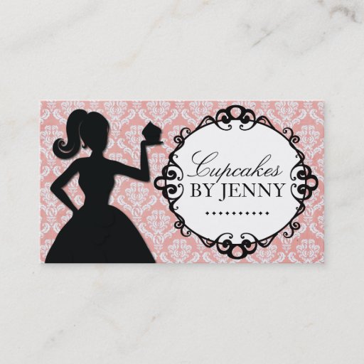 Customizable Classy Cupcake Silhouette Business Cards