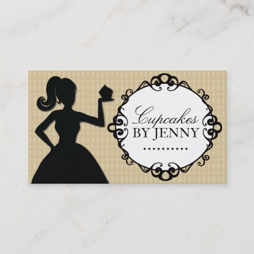 Customizable Classy Cupcake Silhouette Business Cards