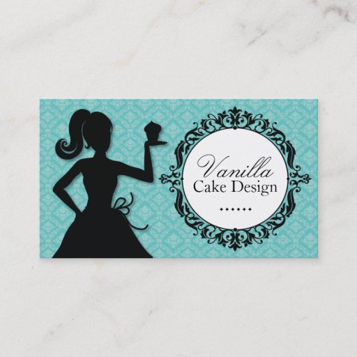 Customizable Classy Cupcake Silhouette Business Cards