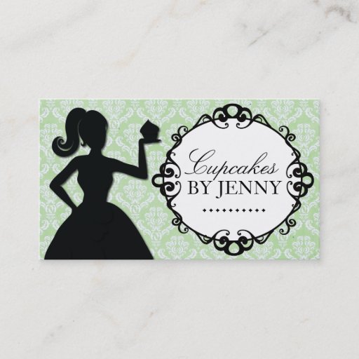 Customizable Classy Cupcake Silhouette Business Cards