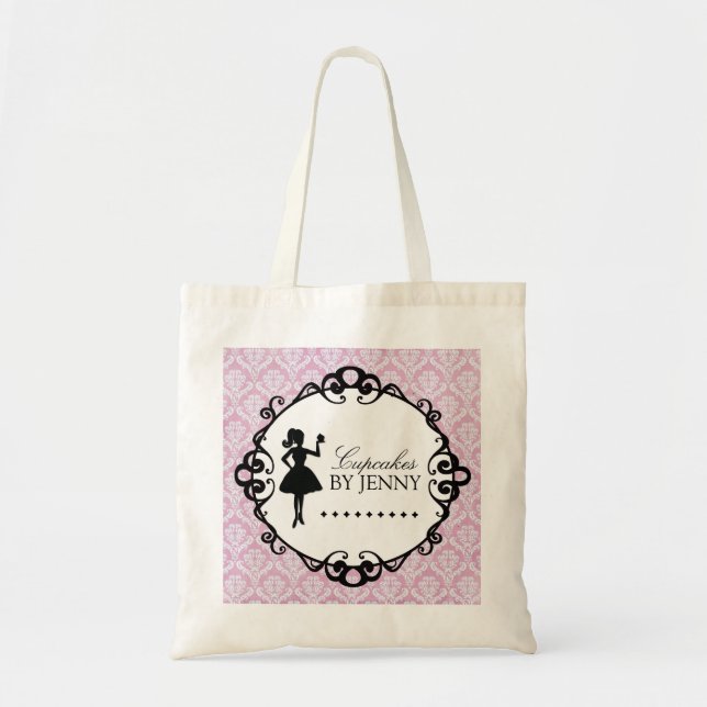 Classy Cupcake Silhouette Shopping Bag (Front)