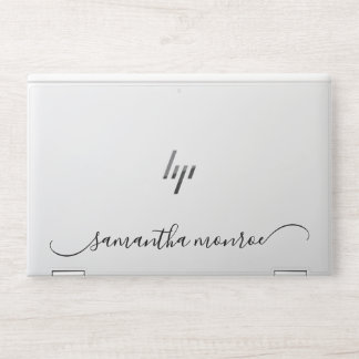 Classy Curved Swash Signature Name HP Laptop Skin