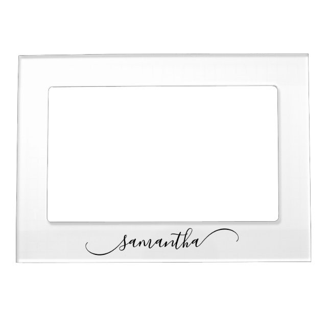 Classy Curved Swash Signature Name Magnetic Frame (Front)