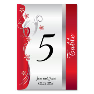 Classy Curvy Design   Deep Red - Table Number