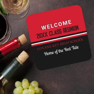Classy! Custom class reunion Square Paper Coaster