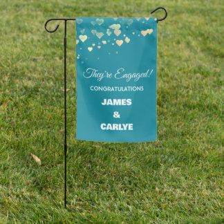 Classy, Custom Engagement Congrats Garden Flag