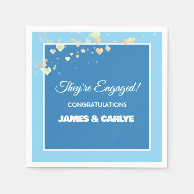 Classy, Custom Engagement Congrats  Napkins (Front)