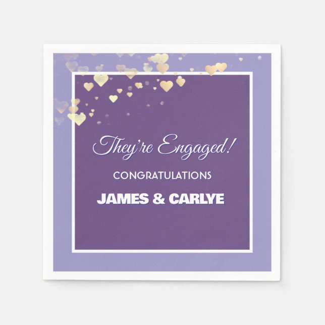 Classy, Custom Engagement Congrats  Napkins (Front)