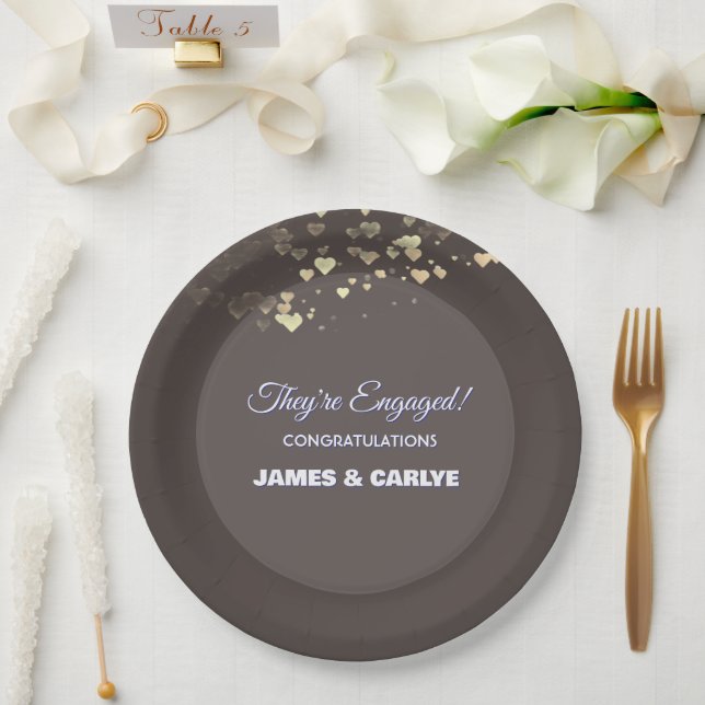 Classy, Custom Engagement Congrats  Paper Plates (Wedding)