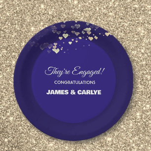 Classy, Custom Engagement Congrats Paper Plates