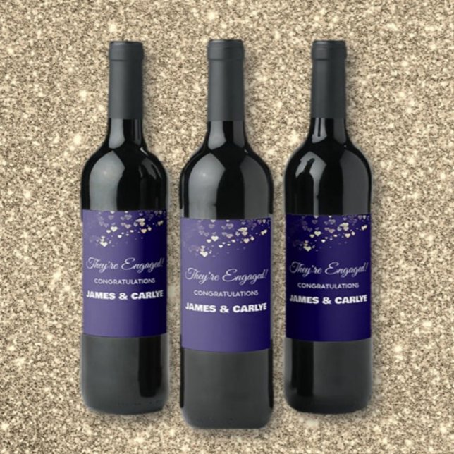 Classy, Custom Engagement Congrats  Wine Label (Creator Uploaded)