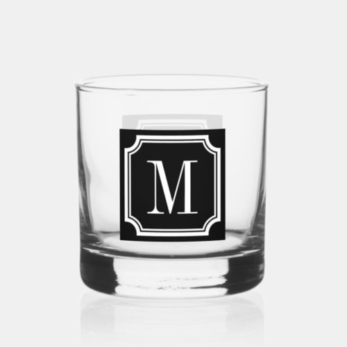 Classy custom monogram whiskey glass gift for men
