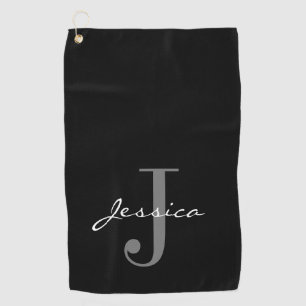Classy Custom Name + Initial Golf Towel