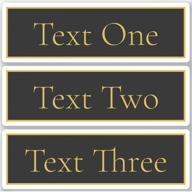 Classy Customizable Black & Faux Gold Sticker (Front)