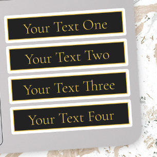 Classy Customizable Black & Faux Gold Sticker