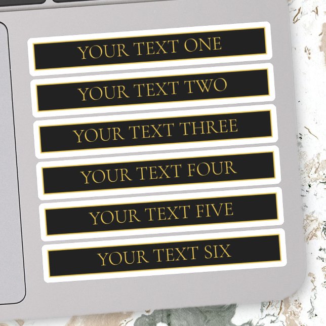 Classy Customizable Black & Faux Gold Sticker (Creator Uploaded)