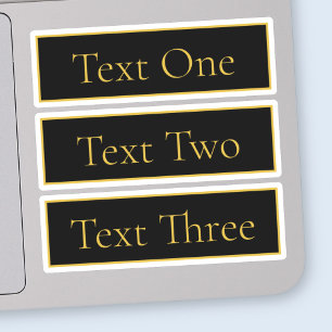 Classy Customizable Black & Faux Gold Sticker