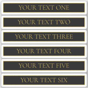 Classy Customizable Black & Faux Gold Sticker
