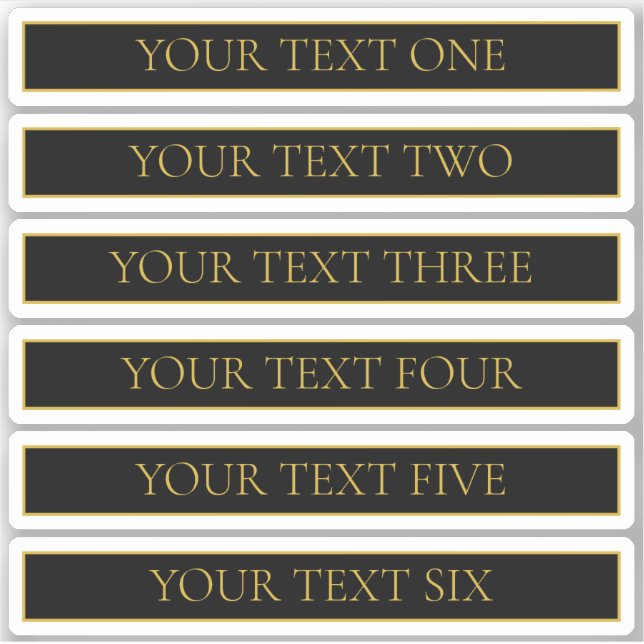 Classy Customizable Black & Faux Gold Sticker (Front)
