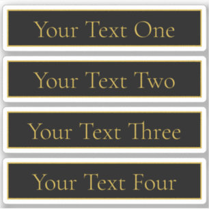 Classy Customizable Black & Faux Gold Sticker