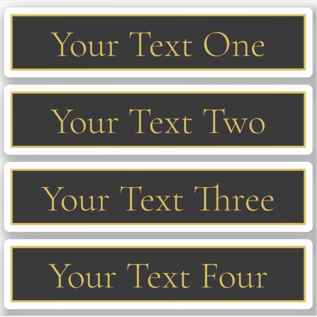 Classy Customizable Black & Faux Gold Sticker (Front)