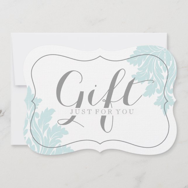 Classy Customizable Damask Gift Certificates (Front)
