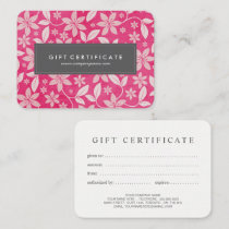 Classy Customizable Floral Gift Certificate