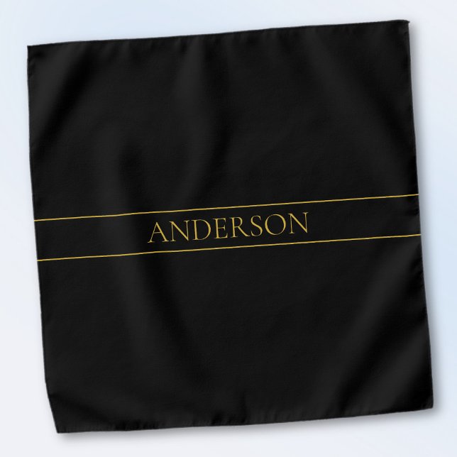 Classy Customizable Gold Text & Lines Bandana (Creator Uploaded)