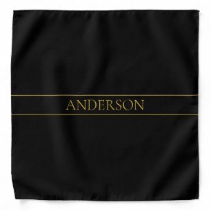 Classy Customizable Gold Text & Lines Bandana