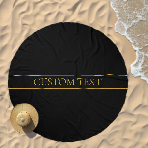 Classy Customizable Gold Text & Lines Beach Towel