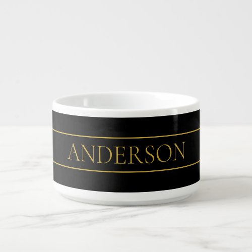 Classy Customizable Gold Text  Lines Bowl