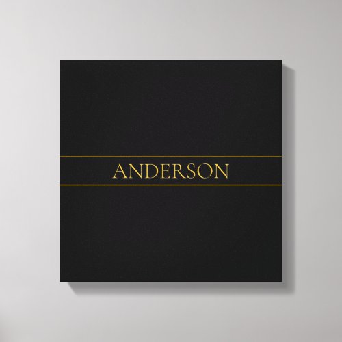 Classy Customizable Gold Text  Lines Canvas Print