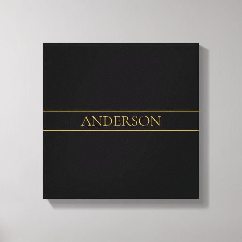 Classy Customizable Gold Text  Lines Canvas Print