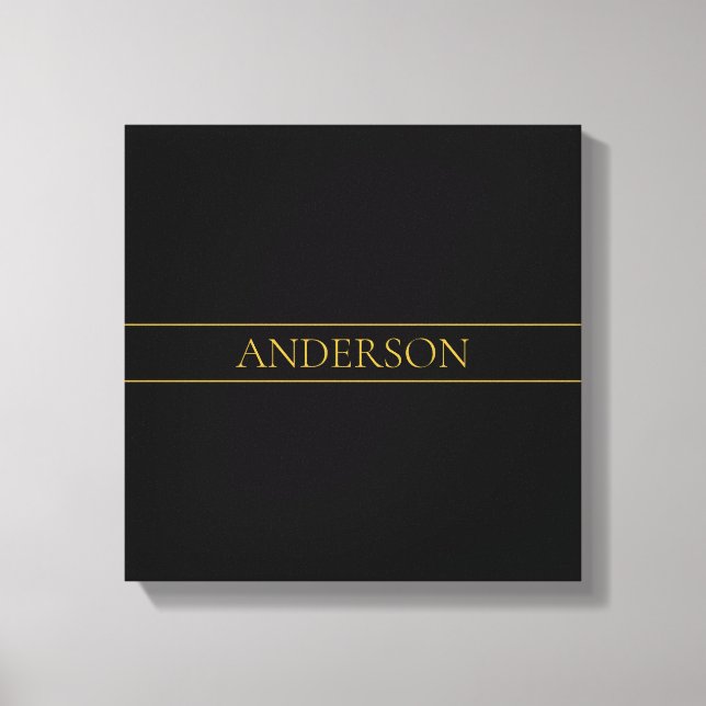Classy Customizable Gold Text & Lines Canvas Print (Front)