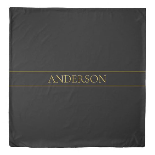 Classy Customizable Gold Text  Lines Duvet Cover