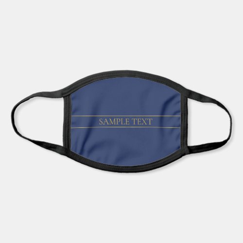 Classy Customizable Gold Text  Lines Face Mask
