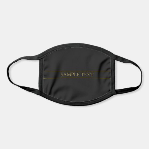 Classy Customizable Gold Text  Lines Face Mask