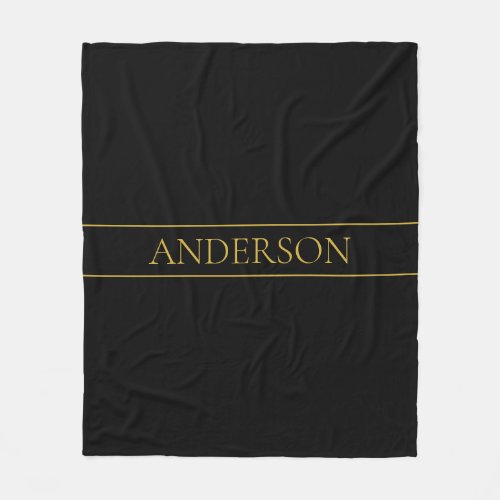 Classy Customizable Gold Text  Lines Fleece Blanket