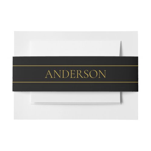 Classy Customizable Gold Text  Lines Invitation Belly Band