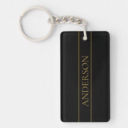 Classy Customizable Gold Text  Lines Keychain