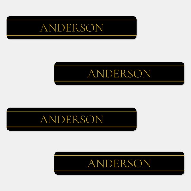 Classy Customizable Gold Text & Lines Labels (Group)
