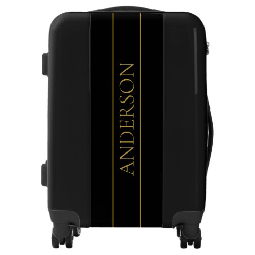 Classy Customizable Gold Text  Lines Luggage