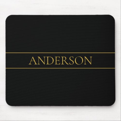 Classy Customizable Gold Text  Lines Mouse Pad