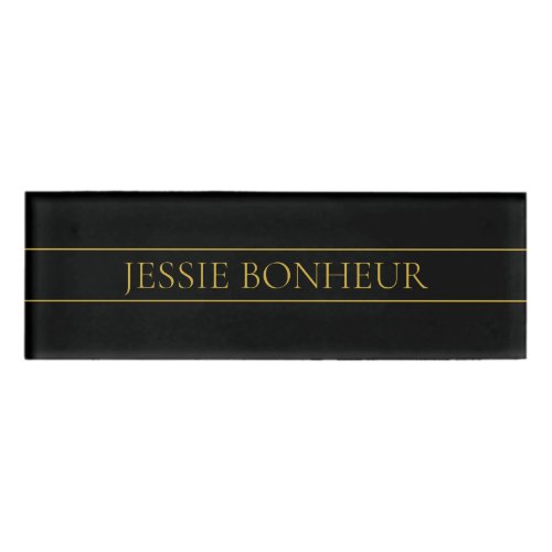 Classy Customizable Gold Text  Lines Name Tag