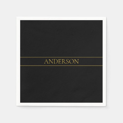 Classy Customizable Gold Text  Lines Napkins