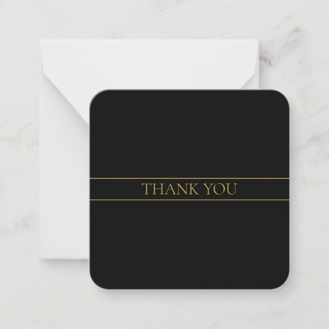 Classy Customizable Gold Text & Lines Note Card (Front)