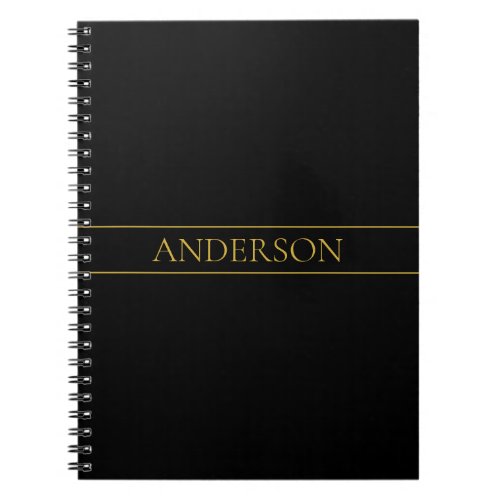 Classy Customizable Gold Text  Lines Notebook