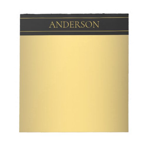 Classy Customizable Gold Text  Lines Notepad